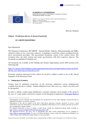 先进材料的生产和使用 EC-GROW/2024...